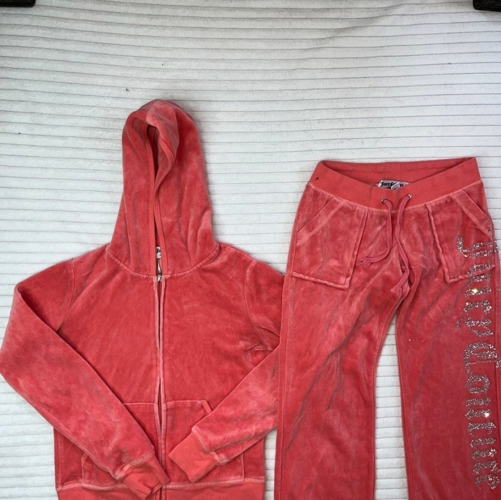 Juicy Couture Peachy Pink Tracksuit Size-Small - Picture 4 of 5